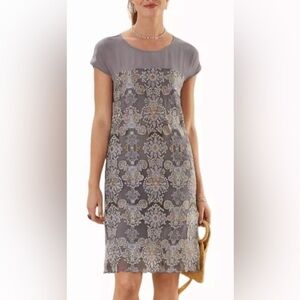 Sundance Catalog Dress Womens Sz. PS Gray Short Angelica Embroidery Dress